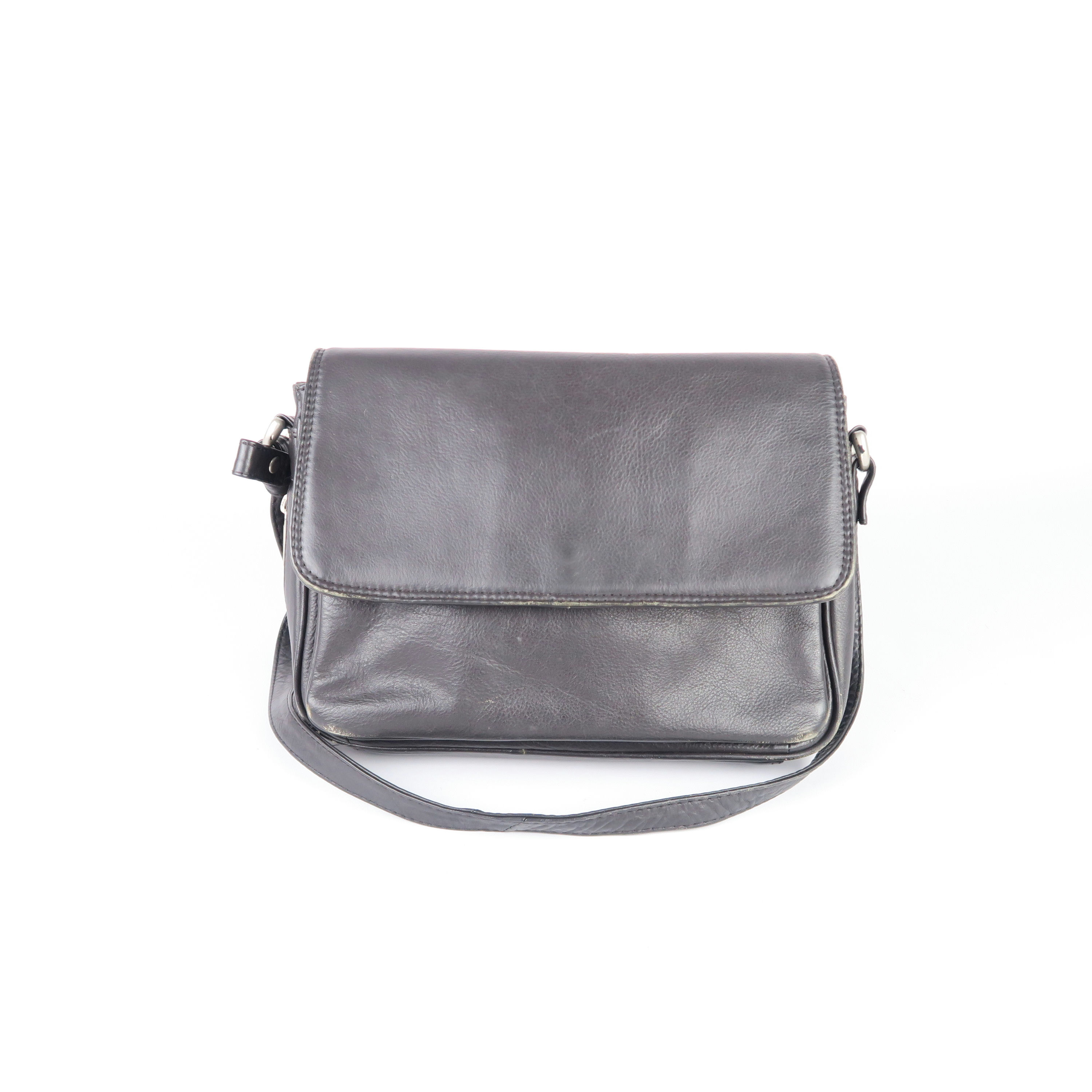 sac à bandoulière en cuir noir 