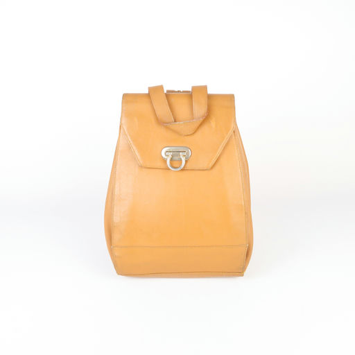 sac à main / dos en cuir camel