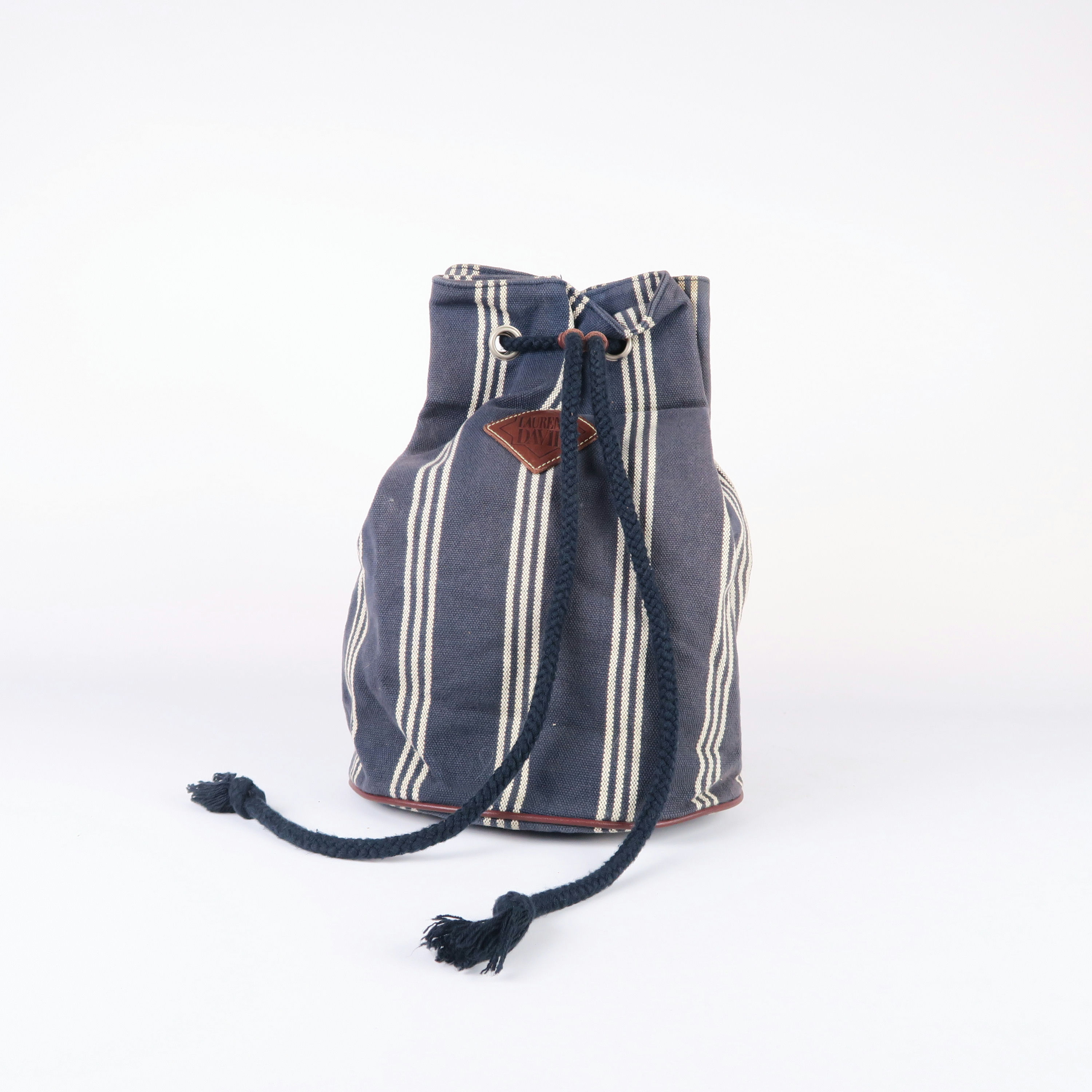 sac sceau rayé bleu et blanc 'laurent david'