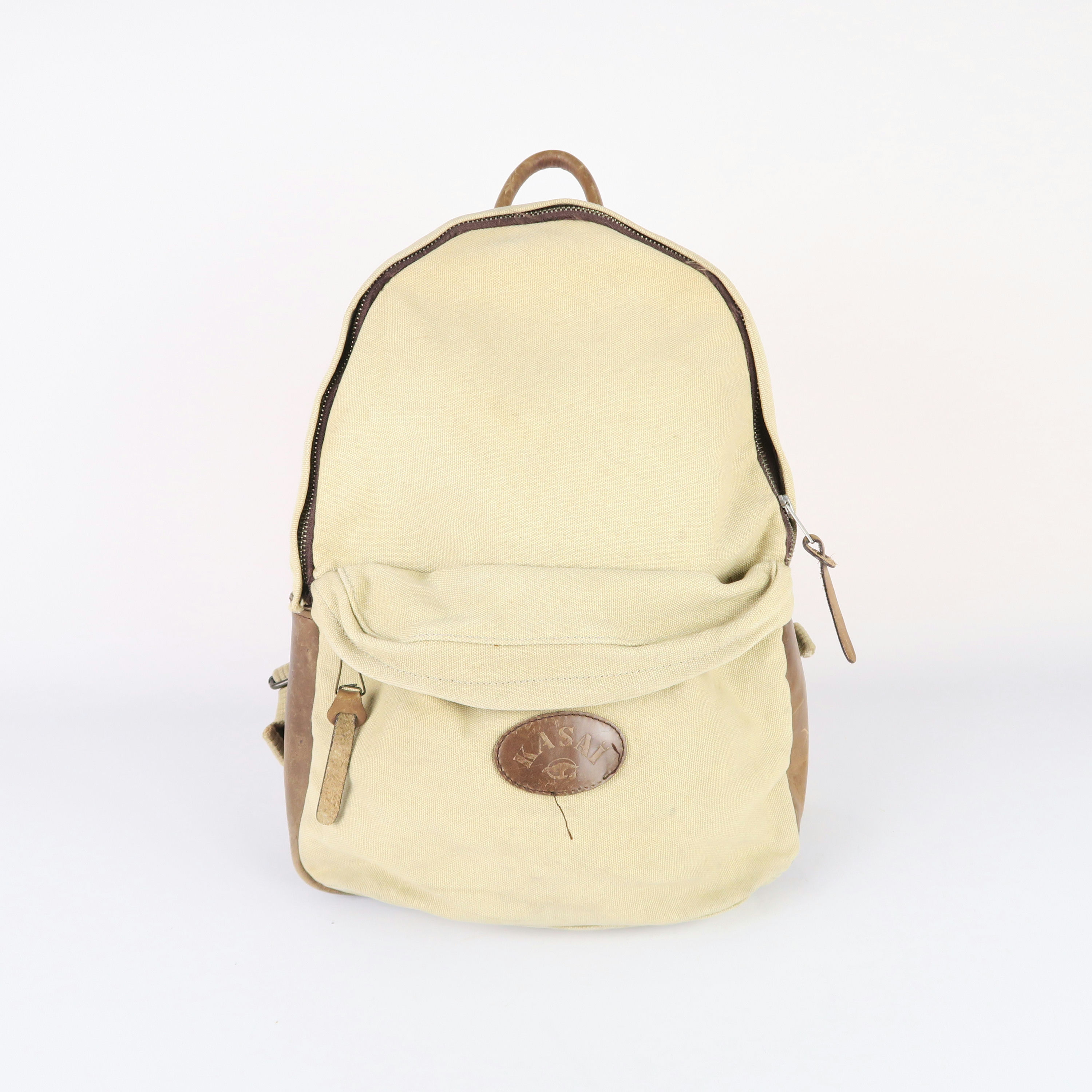 sac à dos beige et cuir 'kasai'