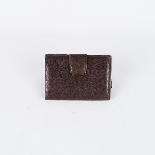 petit portefeuille en cuir brun foncé
