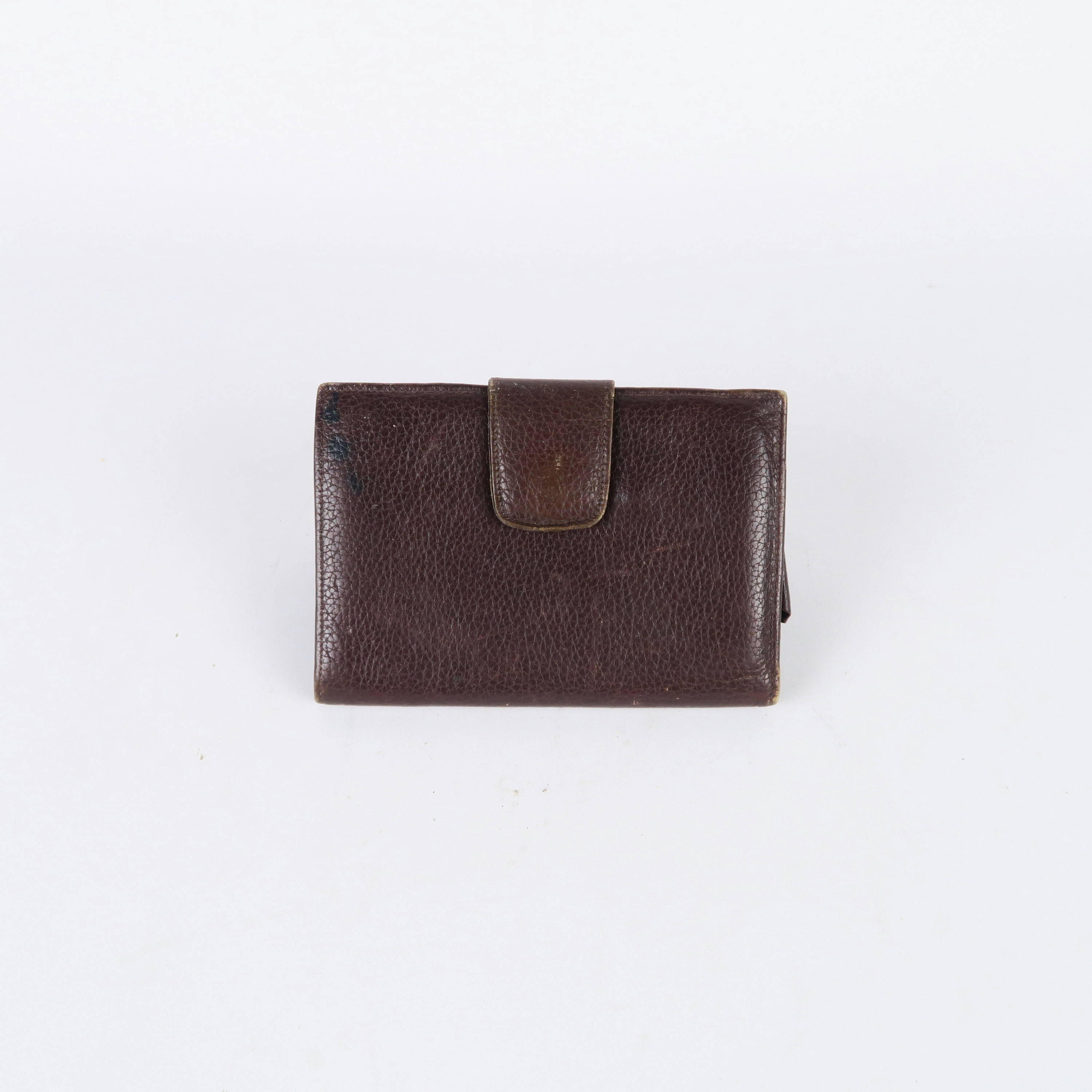 petit portefeuille en cuir brun foncé