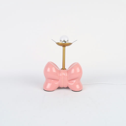 pied de lampe noeud rose et doré