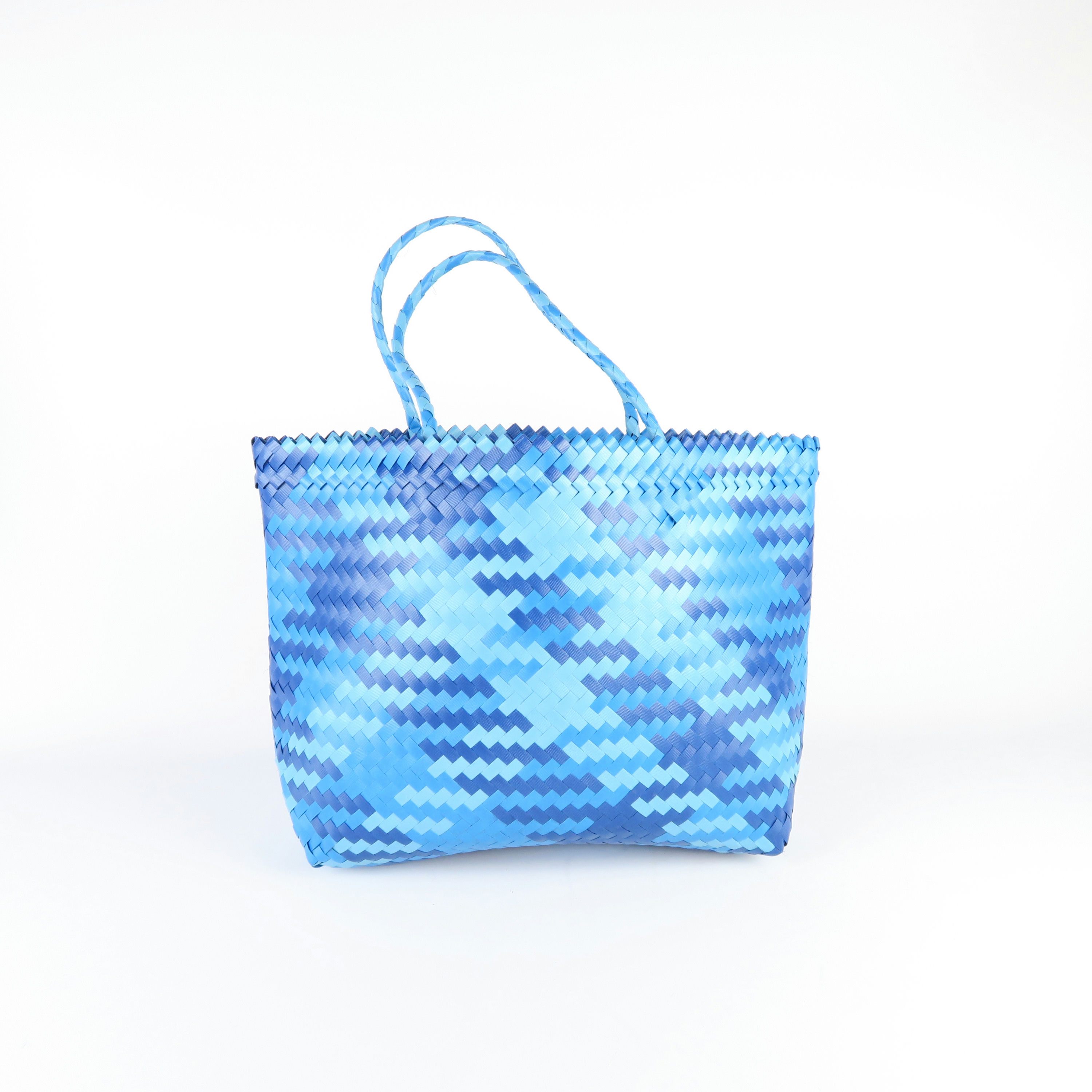 sac cabas tressé bleu