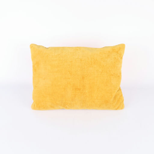 petit coussin allongé en velour ocre