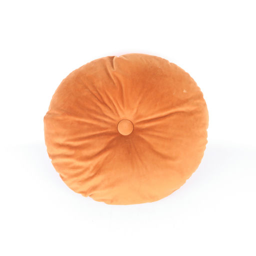 coussin rond peau de pêche rouille