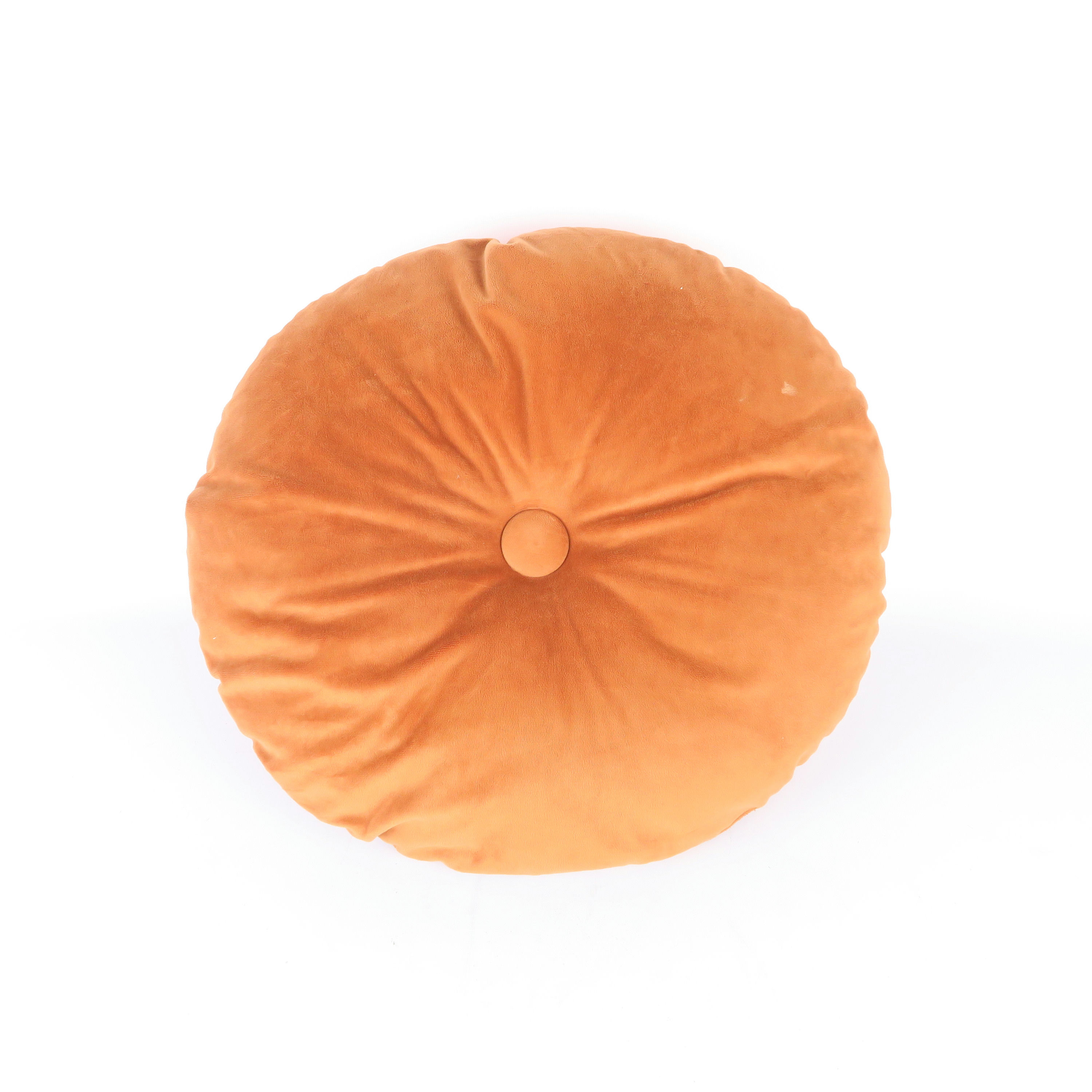 coussin rond peau de pêche rouille