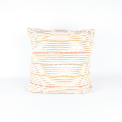 coussin carré rayé crème