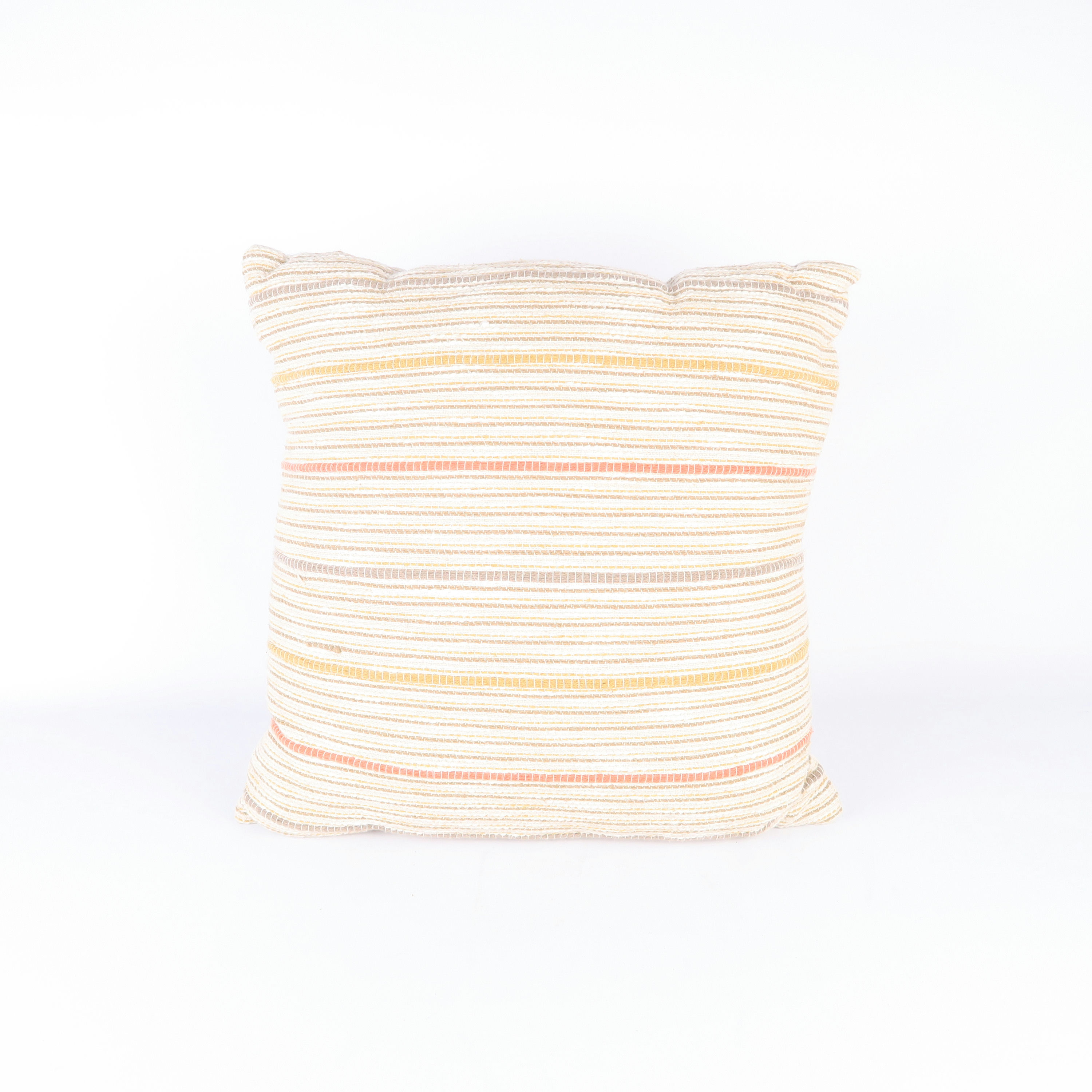coussin carré rayé crème