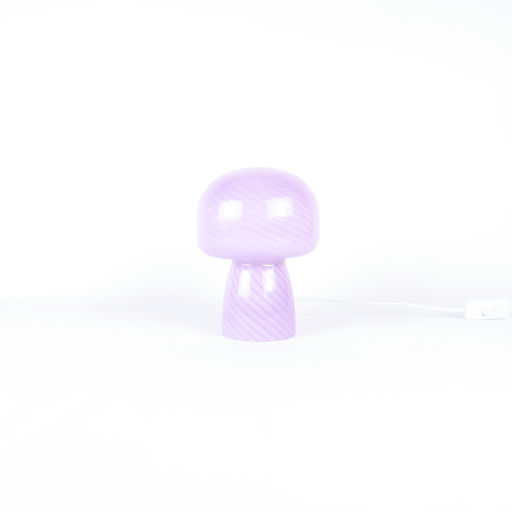 lampe à poser en verre violet