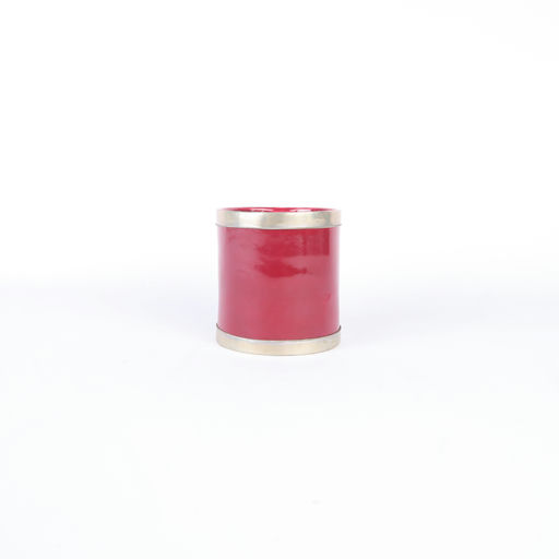 pot en céramique rouge et bordures dorées 