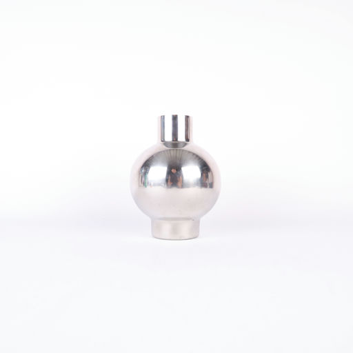 petit vase boule en métal argenté