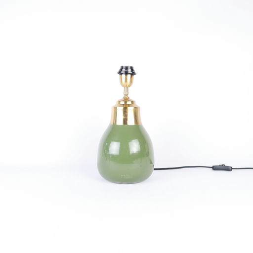 pied de lampe en métal vert et doré