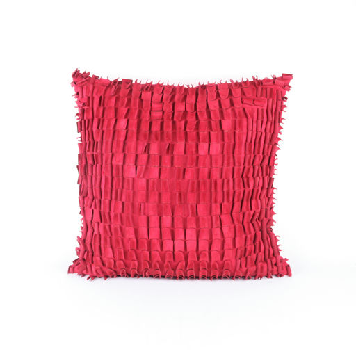 coussin carré rouge texturé