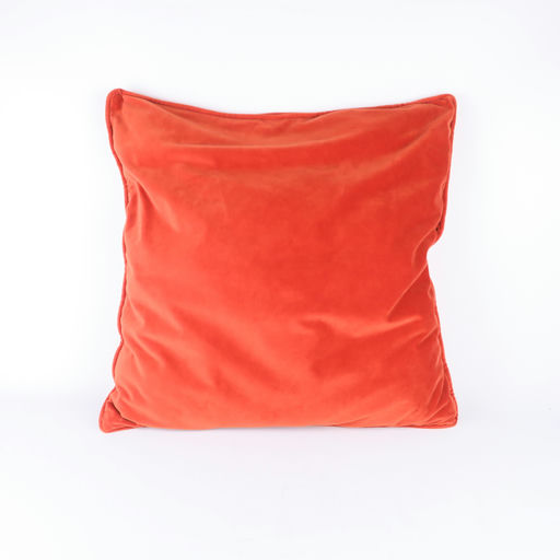 coussin carré orange en velour