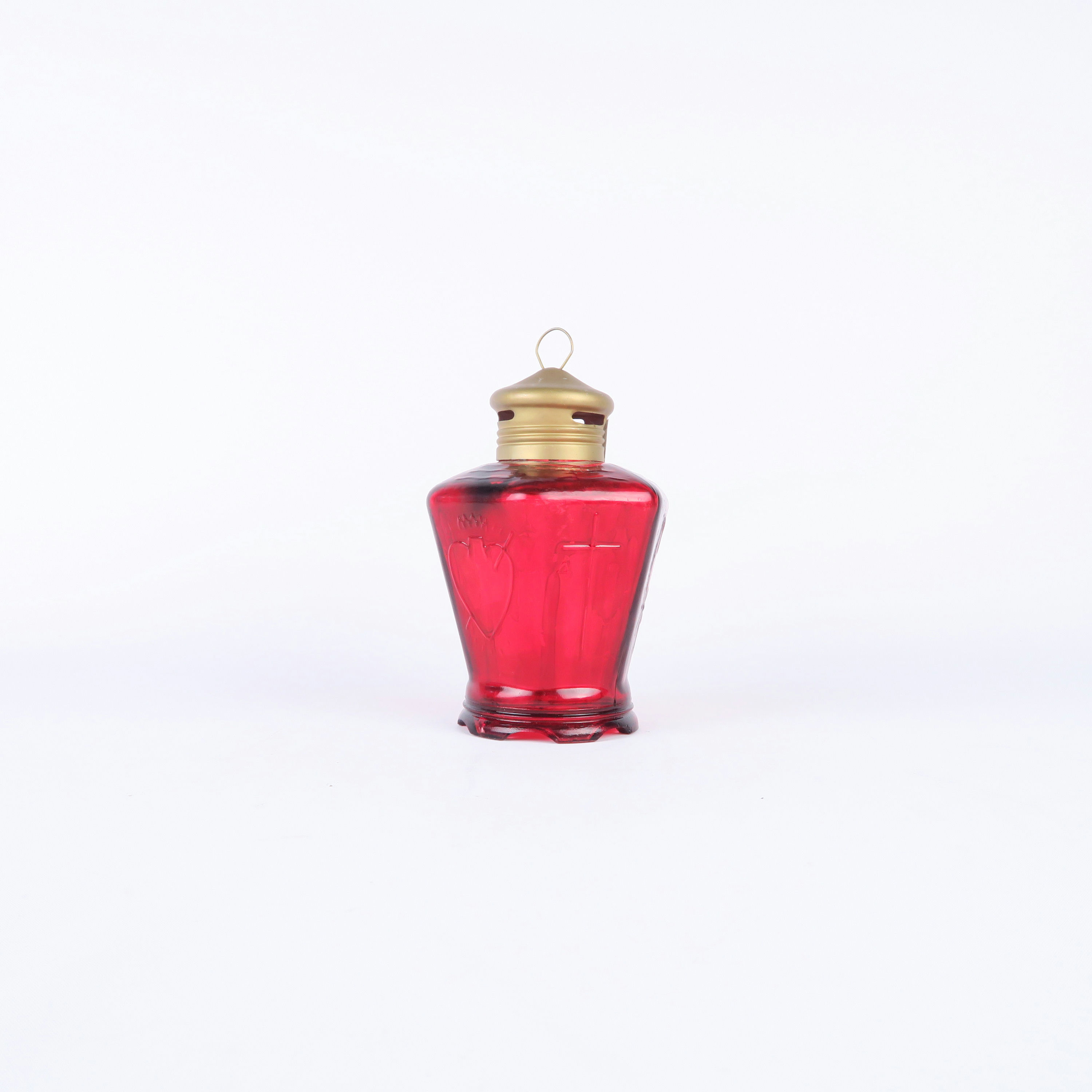 lanterne funéraire en verre rouge