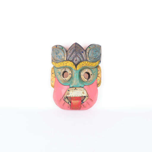 masque en bois coloré