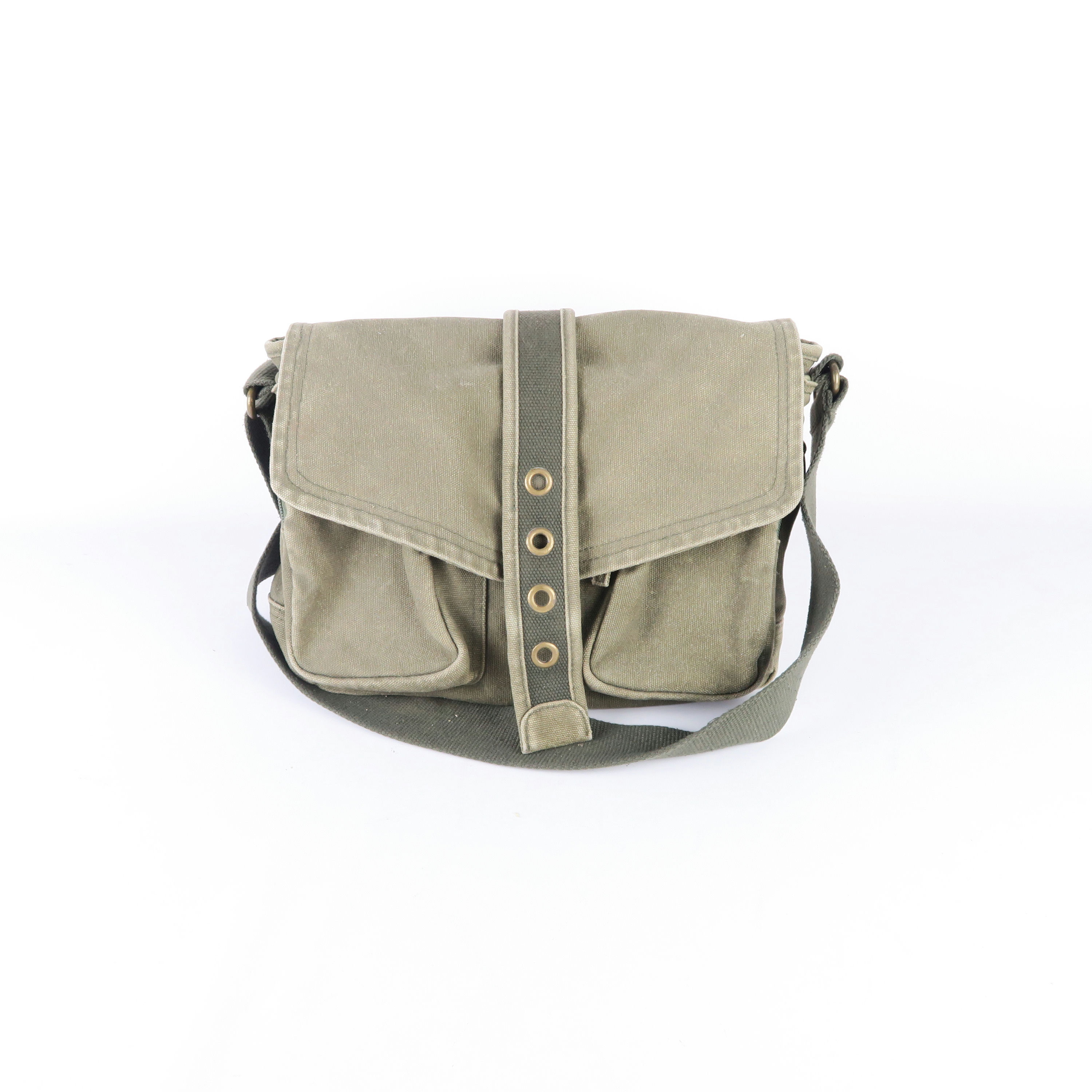 sac bandoulière en toile kaki