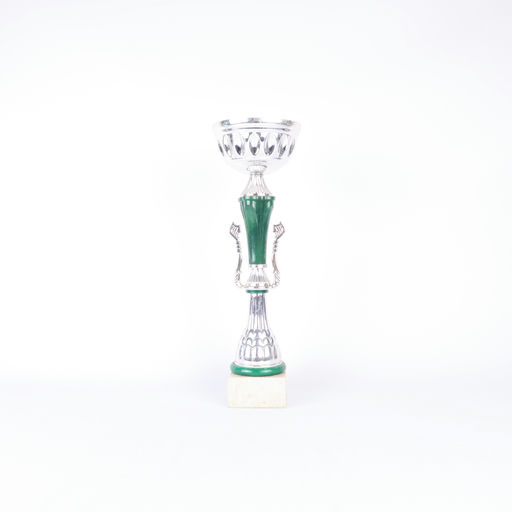 coupe verte et argentée