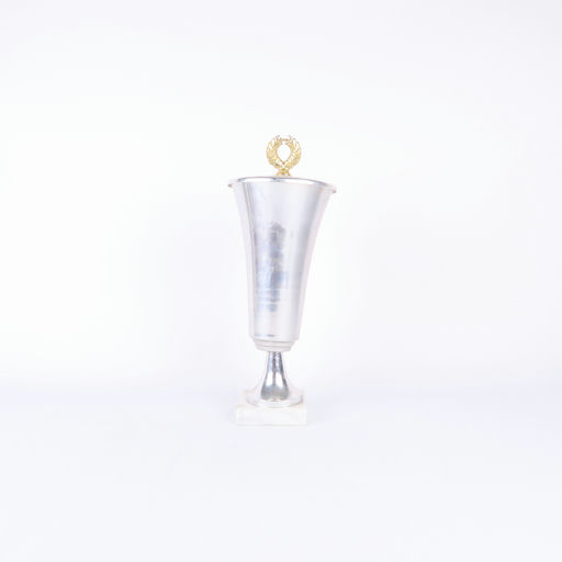 grande coupe argentée avec couvercle 