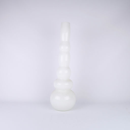 grand vase en verre blanc de forme organique