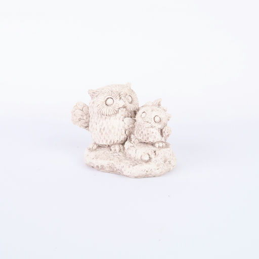sculpture deux hiboux en plâtre