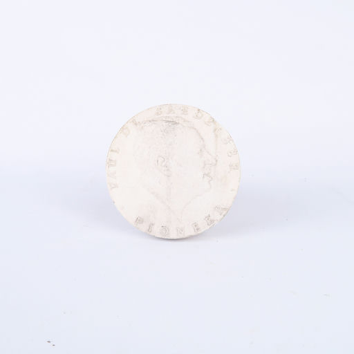 bas relief circulaire en plâtre profil d'un homme 'paul de saedeleer - pioneer'