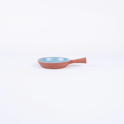 petit plat en terre cuite et intérieur émaillé coloré