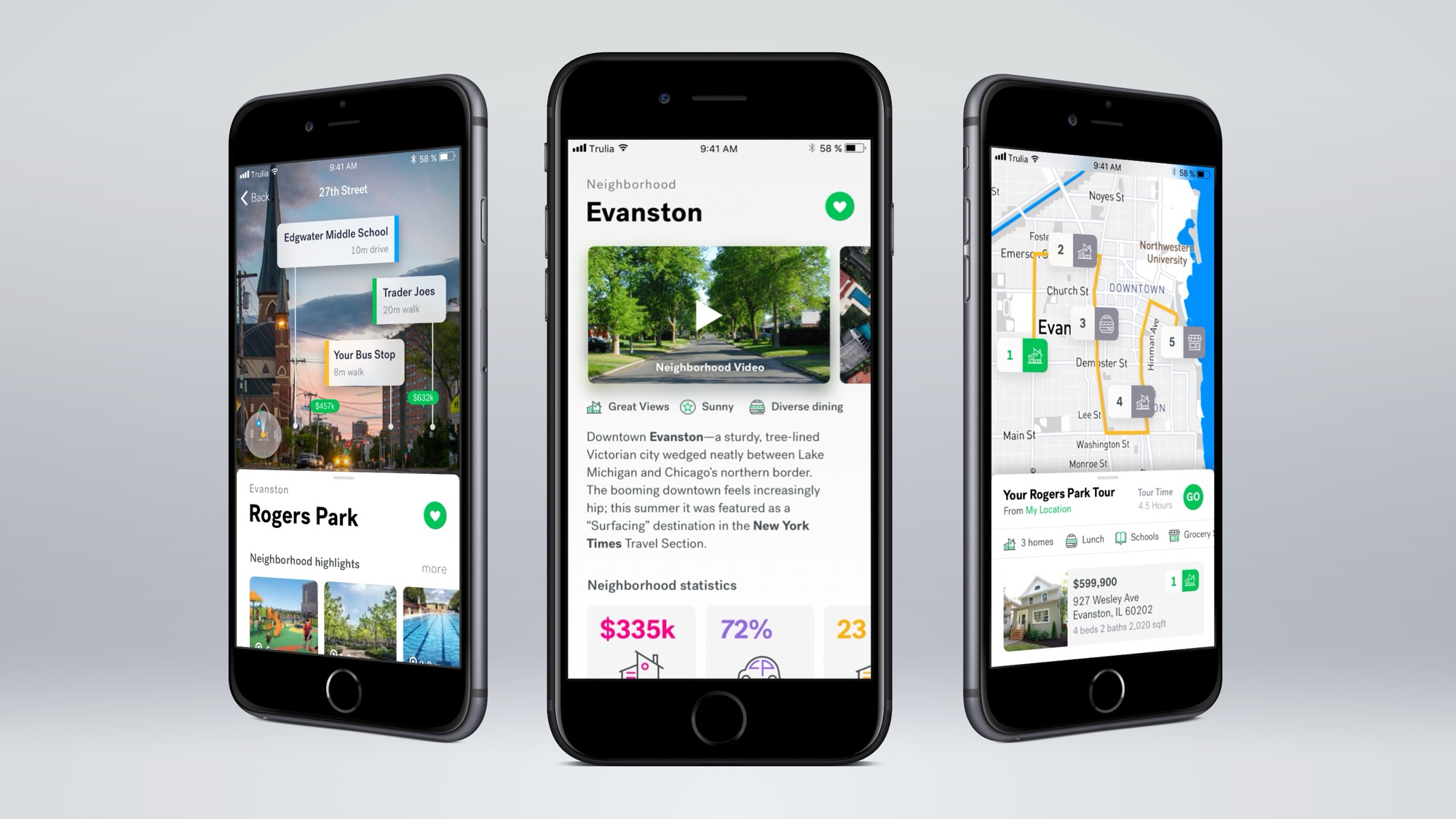 Trulia's screens, as staged for the film.