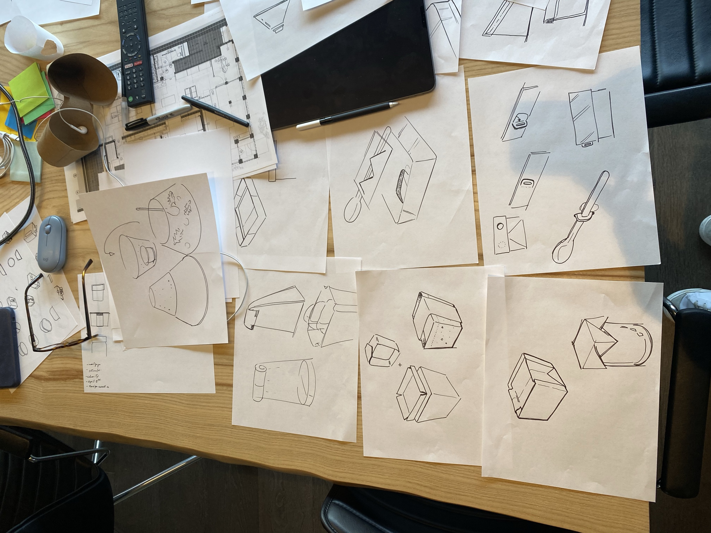 Packaging, sketched and voted on.