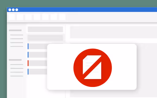 Email window prototype with a document with a slash through it