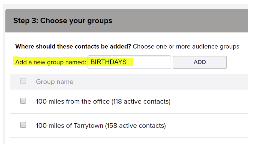 Choose your groups