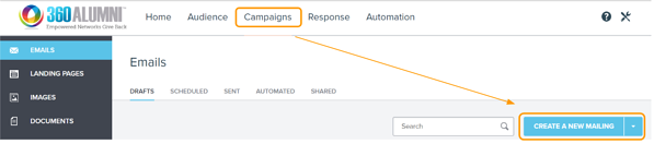 Click Campaigns and Create New Mailing