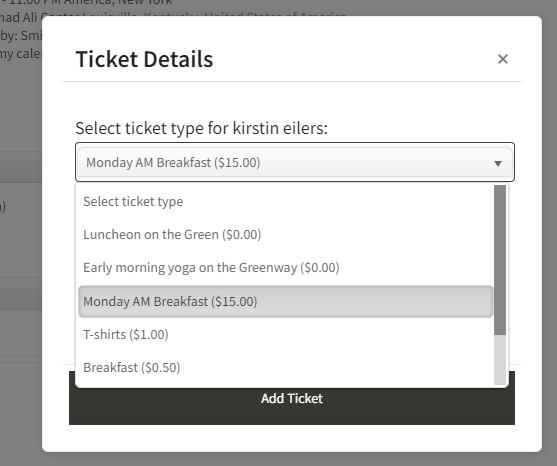 Click Add Ticket