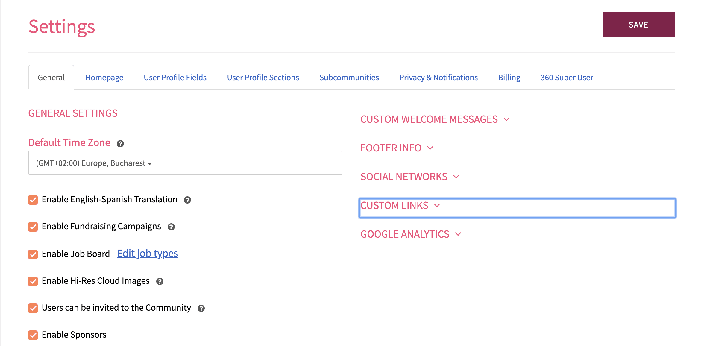 Adding Custom Links