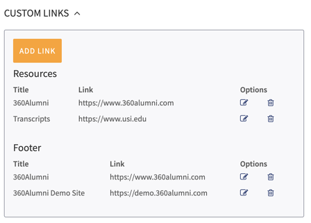 Add, edit, or delete links