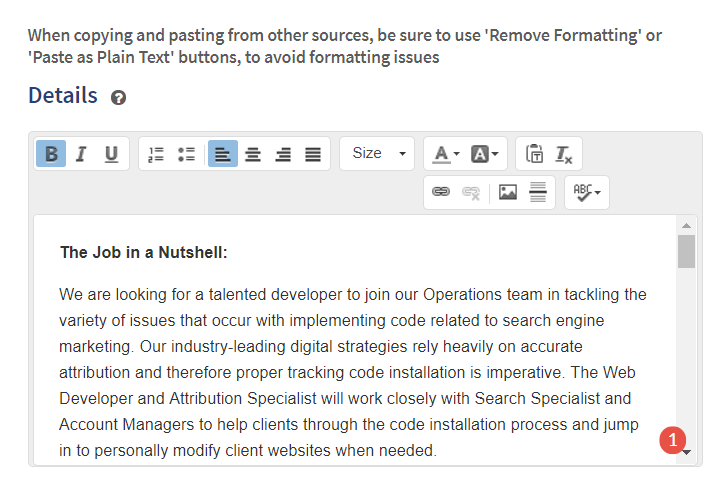 Add Job Details