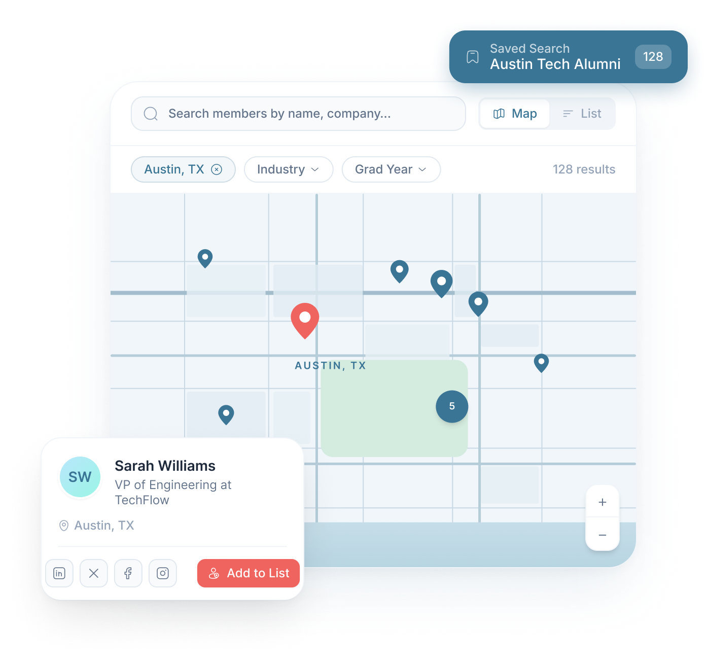 Bring your membership network to life with member directories and interactive mapping
