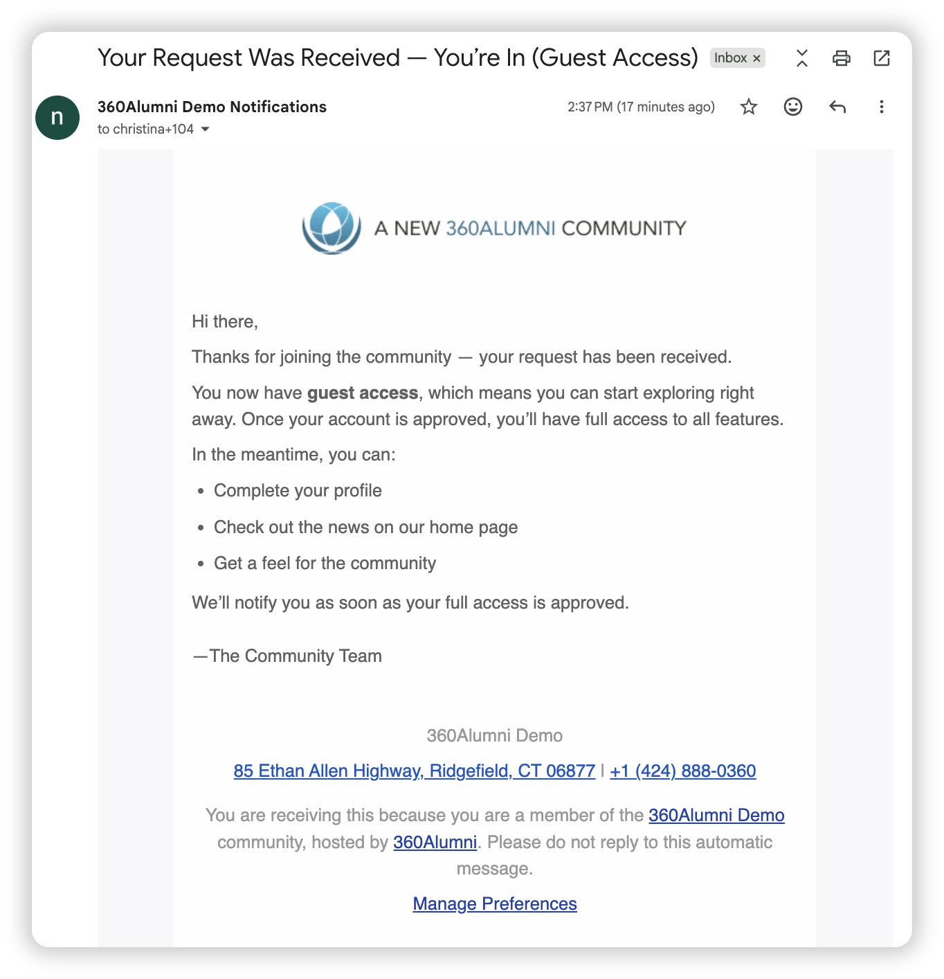 Welcome message for new users (Guests)