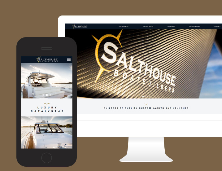 Salthouse Boatbuilders website displayed on desktop and mobile screens