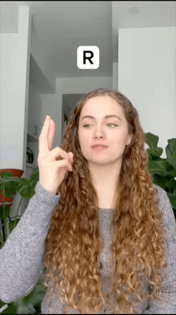 ASL handshape for the letter R