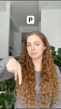 ASL handshape for the letter P