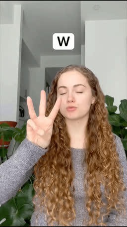 ASL handshape for the letter W