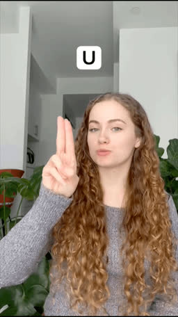 ASL handshape for the letter U