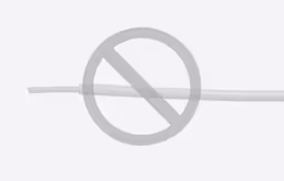 Image with a no symbol over tracer wire showing demonstrating no tracer wire used.