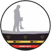 Image depicting the use of 3M™ Electronic Marking System (EMS) Warning Tape 7900 Series.