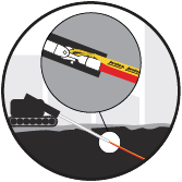 Image depicting the HDD installation of Boretrace® Detectable Marking Tape which provides efficient labeling to bored underground utilities.