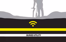 Image depicting the yellow variation of Tracetape® Detectable Marking Tape being located by a locator.