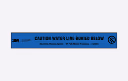 Graphic depicting the 6" width variation of 3M™ EMS Caution Tape 7900 Series for water.
