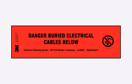 Image depicting the 12" width version of the 3M™ EMS Warning Tape 7900-XT Series in red for electrical cables.